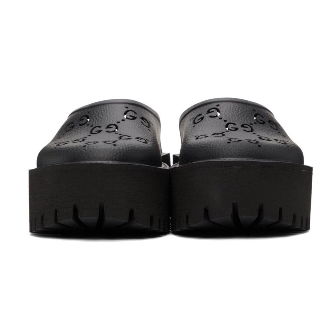 Gucci Platform Perforated G Sandal 'Black'